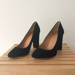 JCrew Olive Suede Pumps